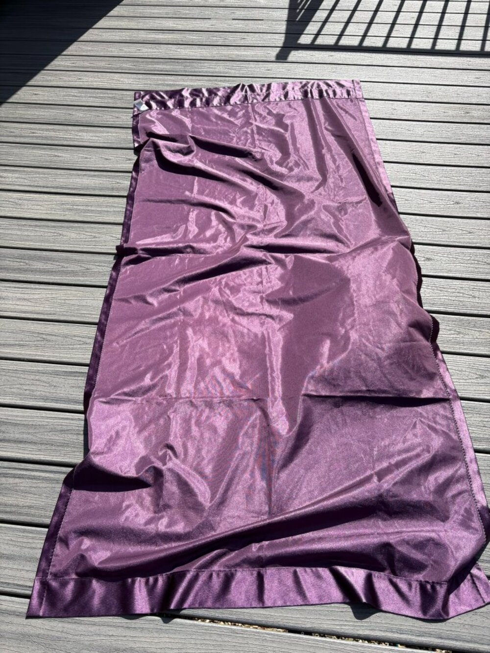 Single purple curtain panel, measures 81" x 87"